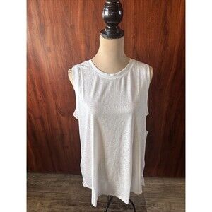 NWT Athleta Breezy Tank Women’s Size X L White Camisole Round Neck Sheer